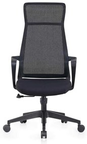 BF2990  Πολυθρόνα Γραφείου Διευθυντή, Mesh Μαύρο, Ύφασμα Μαύρο