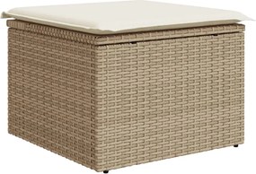 vidaXL Σετ Καναπέ Κήπου 13τεμ Μπεζ Συνθ. Ρατάν με Μαξιλάρια