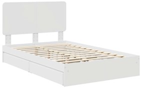 vidaXL Κρεβάτι Αποθήκης Λευκό 120 x 200 cm Επεξεργασμένο ξύλο