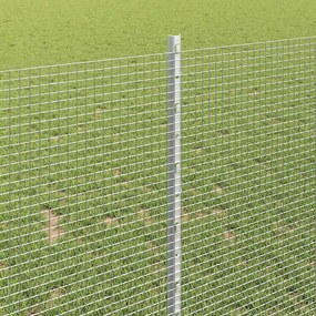 vidaXL Συρματόπλεγμα με Στυλίς 10 x 1 m Γαλβανισμένος Χάλυβας Ασημί