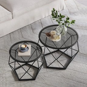 Βοηθητικά Τραπεζάκια Με Αποθηκευτικό Χώρο (Σετ 2τμχ) Vasagle LGT040B03