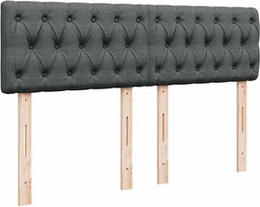 vidaXL Κρεβάτι Boxspring με Στρώμα Σκούρο Γκρι 140x200 εκ Υφασμάτινο