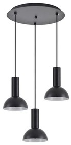 Κρεμαστό Φωτιστικό 3xE27 Καμπάνες Adept Tube Homelighting-77-8558-Μαύρο 77-8558