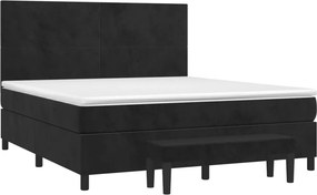 vidaXL Κρεβάτι Boxspring με Στρώμα Μαύρο 160x200 εκ. Βελούδινο