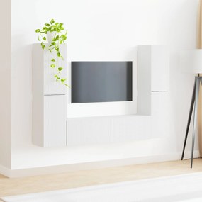vidaXL Σετ επίπλου τηλεόρασης 6 pcs Λευκό Επεξεργασμένο ξύλο