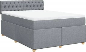 vidaXL Κρεβάτι Boxspring με Στρώμα Αν. Πράσινο 160x200εκ Υφασμάτινο