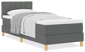 vidaXL Κρεβάτι box spring με στρώμα Σκούρο γκρι 80 x 200 cm ύφασμα
