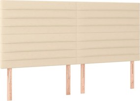 vidaXL Κρεβάτι Boxspring με Στρώμα Κρεμ 160x200 εκ. Υφασμάτινο