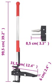 vidaXL Εκριζωτής Ζιζανίων Κόκκινος/Ασημί 99,5 εκ. Ανοδιωμένο Αλουμίνιο