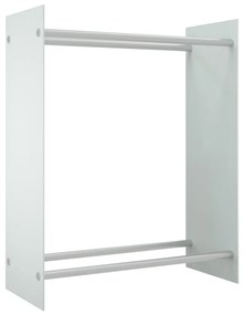 vidaXL Ράφι Καυσόξυλων Λευκό 80 x 35 x 100 εκ. από Ψημένο Γυαλί