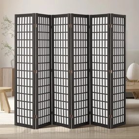 VEVOR Room Divider Japanese Wall Divider 4 Pane for Room Separation (Black)