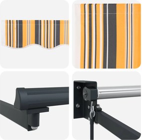 vidaXL Χειροκίνητη αναδιπλούμενη τέντα με LED 3,5 x 2,5 μ