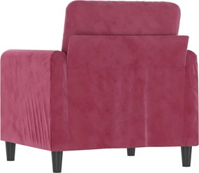 vidaXL Πολυθρόνα Σαλονιού Μπορντό 60 εκ. Βελούδινη