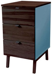 Συρταριέρα Γραφείου Luka 3 LUKAWTDWAL13 41x50x75cm Walnut-Light Blue