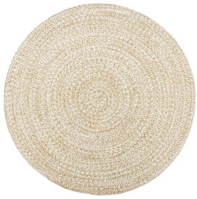 vidaXL Χαλί Χειροποίητο Λευκό και Καφέ 180 εκ. από Γιούτα