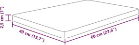 vidaXL Πάγκος Μπάνιου Αν. Καφέ 60 x 40 x 2,5 εκ. Επεξ. Μασίφ Ξύλο