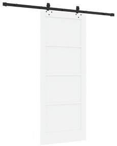 vidaXL Συρόμενη Πόρτα Λευκό και μαύρο 83 x 202 εκ.