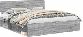 vidaXL Σκελετός Κρεβατιού Γκρι Sonoma 200 x 200 cm