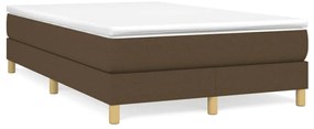 vidaXL Κρεβάτι Boxspring με Στρώμα Σκούρο Καφέ 120x190 εκ Υφασμάτινο