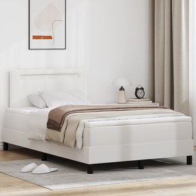 vidaXL Κρεβάτι με Στρώμα Λευκό, 120 x 200 εκ., Από Συνθετικό Δέρμα