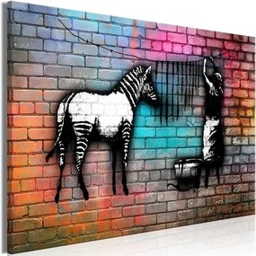 Πίνακας - Washing Zebra - Colourful Brick (1 Part) Wide - 90x60