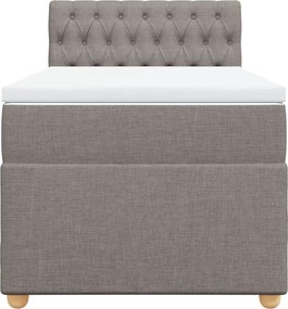 vidaXL Κρεβάτι Boxspring με Στρώμα Taupe 90x190 εκ.Υφασμάτινο