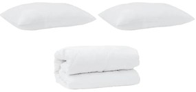 vidaXL Σετ Κουβέρτας με μαξιλάρι 2 pcs Λευκό 135 x 200 cm Πούπουλο