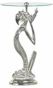 Βοηθητικό Τραπέζι DKD Home Decor Διαφανές Αλουμίνιο Κρυστάλλινο Ασημί (46 x 46 x 72 cm)