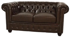 ΚΑΝΑΠΕΣ 2ΘΕΣΙΟΣ T.CHESTERFIELD HM3010.01 ΤΕΧΝΟΔΕΡΜΑ ΣΚΟΥΡΟ ΚΑΦΕ 155x90x73 εκ.