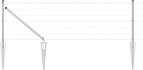 vidaXL Τεντώτο με στήριγμα Ασημί 0,8 x 10 m Ατσάλι