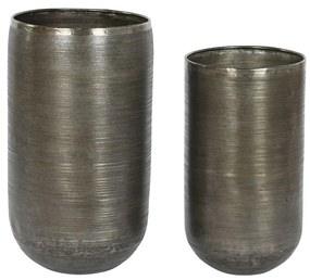 Σετ ζαρντινιέρων Home ESPRIT Χρυσό Ασημί Αλουμίνιο 34,5 x 36 x 63 cm