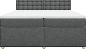 vidaXL Κρεβάτι Boxspring με Στρώμα Σκούρο Γκρι 200x200 εκ. Υφασμάτινο