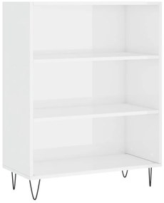 vidaXL Βιβλιοθήκη Γυαλιστερό Λευκό 69,5x32,5x90 εκ. Επεξεργασμένο Ξύλο