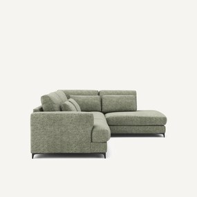 Γωνιακός καναπές-κρεβάτι δεξιός, από βαμβακερό ύφασμα, Marsile