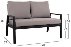 Σετ Κήπου Σαλόνι HM5128.12 4 τεμ Ανθρακί Αλουμινίου με Textline Γκρί