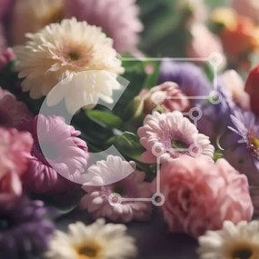 Intra Συλλεκτικό Ξύλινο Παζλ Plywood 4mm - Πολύχρωμο μπουκέτο λουλουδιών σε ξύλινο τραπέζι Σε Ξύλινο Κουτί - Διαστάσεις: 10x10 cm – 25 κομμάτια