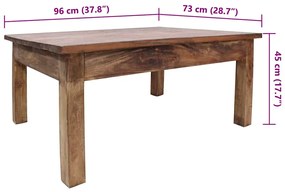 vidaXL Τραπεζάκι Σαλονιού 96 x 73 x 45 εκ. από Μασίφ Ξύλο Μαόνι