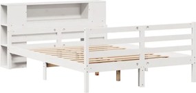 vidaXL Κρεβάτι Βιβλιοθήκη Χωρίς Στρώμα 140x200 εκ Μασίφ Ξύλο Πεύκο