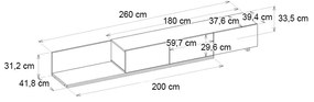 ΕΠΙΠΛΟ ΤΗΛΕΟΡΑΣΗΣ ENSTEY MEGAPAP ΧΡΩΜΑ ΜΑΥΡΟ 260X41,8X33,5ΕΚ.