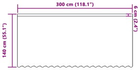 vidaXL Κουρτίνα Δαντέλας με κουρτίνες Λευκό 300 x 140 cm Πολυεστέρας