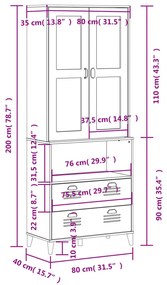 ΝΤΟΥΛΑΠΙ ΨΗΛΟ VIKEN ΛΕΥΚΟΣ 80X40X80 ΕΚ. ΑΠΟ ΜΑΣΙΦ ΞΥΛΟ ΠΕΥΚΟΥ 3207141