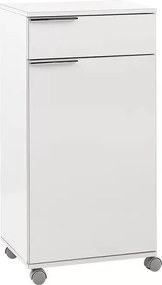 Ντουλάπι Diamond Megapap τροχήλατο χρώμα λευκό gloss 50x40x100εκ.