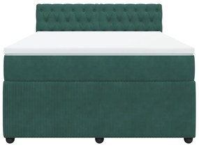 ΚΡΕΒΑΤΙ BOXSPRING ΜΕ ΣΤΡΩΜΑ ΣΚΟΥΡΟ ΠΡΑΣΙΝΟ 140X190ΕΚ. ΒΕΛΟΥΔΙΝΟ 3290043