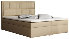 Κρεβάτι continental Pomona 115, Continental, Διπλό, Ανοιχτό καφέ, 160x200, Ταπισερί, Τάβλες για Κρεβάτι, 160x215x115cm, 163 kg, Στρώμα: Ναι