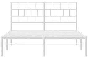 vidaXL Πλαίσιο Κρεβατιού με Κεφαλάρι Λευκό 120x190 εκ. Μεταλλικό