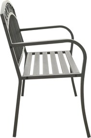 vidaXL Παγκάκι Κήπου Γκρι 120 εκ. Ατσάλινο