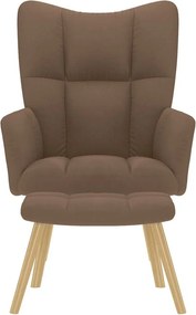 vidaXL Πολυθρόνα Relax Καφέ Υφασμάτινη με Υποπόδιο