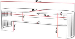 Έπιπλο τηλεόρασης Fikoli Ember-Mauro