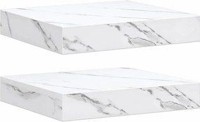 vidaXL Ράφι Τοίχου Επιτοίχιο 2 pcs Λευκό Μάρμαρο 23 x 23,5 x 4 εκ