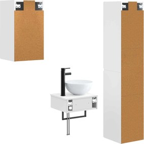 vidaXL Σετ Επίπλων Μπάνιου 3 τμχ. Λευκό 33 x 34,5 x 160 εκ